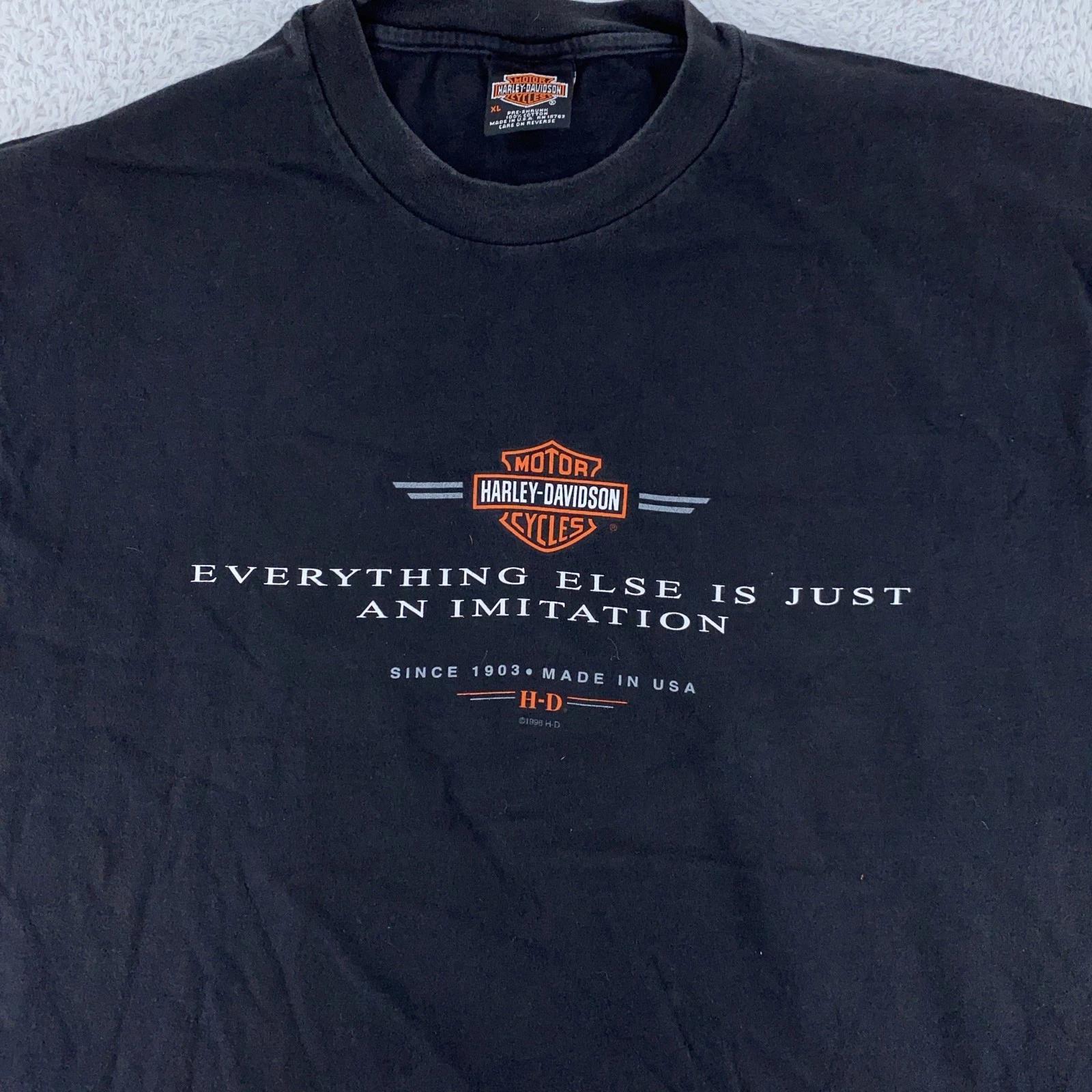 Vintage Harley-Davidson Shirt Mens XL Black New York City Motorcycle Biker 90s L