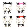 Sex Toy BDSM Silicone Mouth Ball Gag with Bowknot Nipple Clamps Adjustable Bondage Set with Chain for Couples