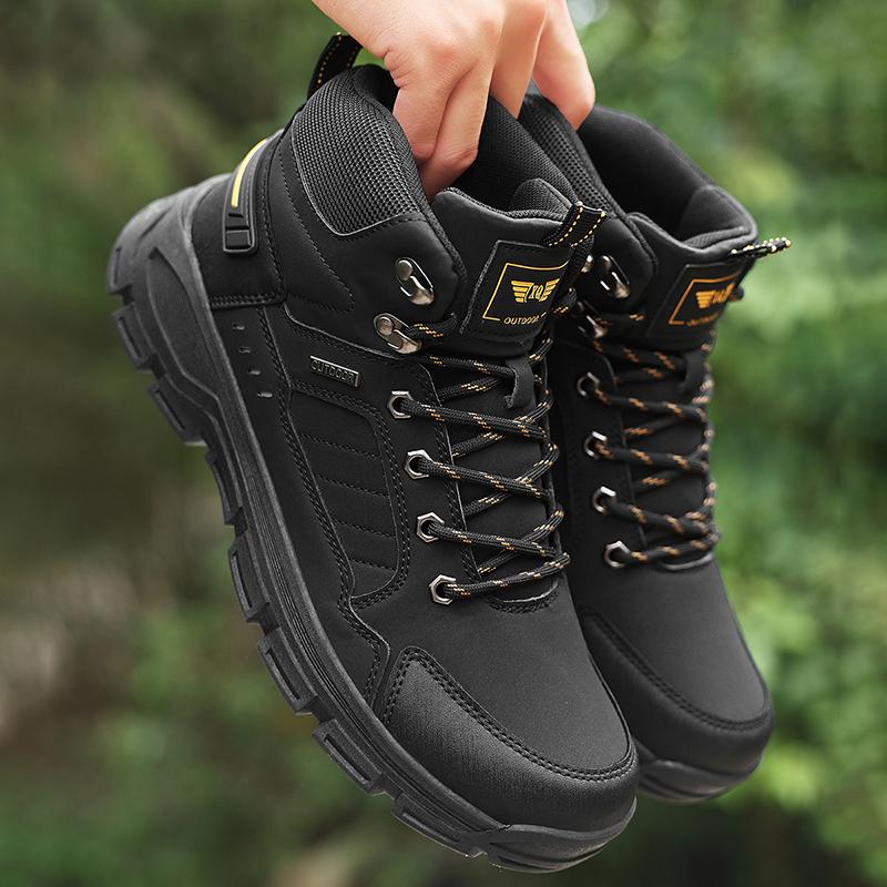 High-top Boots Men Outdoor Lace-up Anti-slip Wear-resistant Men Hiking Shoes Comfortable Breathable Casual Sports Shoes Men