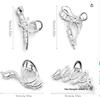 Silver Metal Geometric Shark Hair Clip for Thick Hair