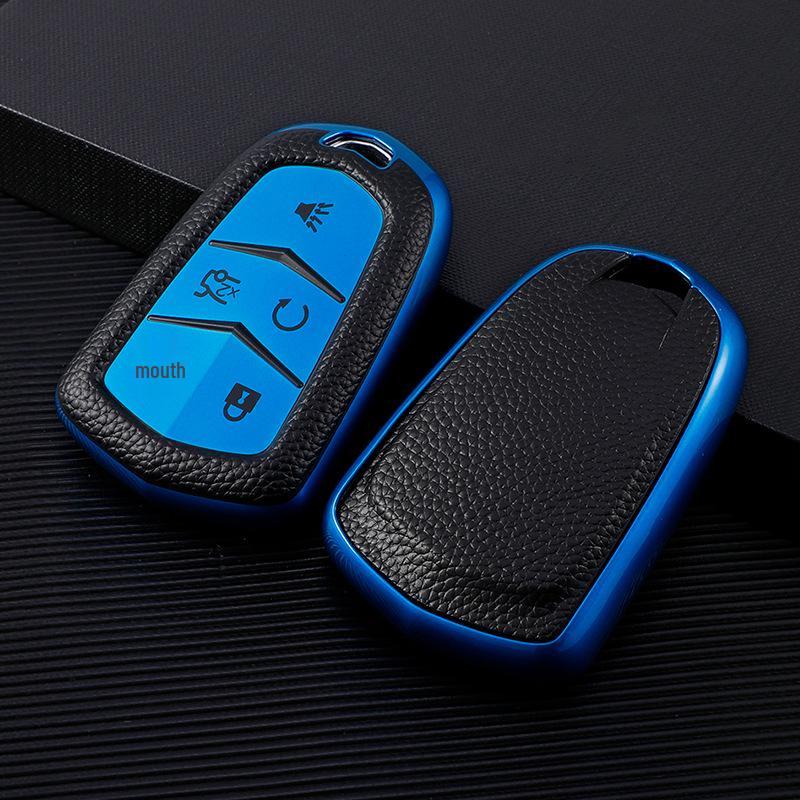 Cadillac Key Case for XT5, CT5, XT4, XTS, ATSL, CT6, XT6, CT4 - Leather Texture Shell with Buckle