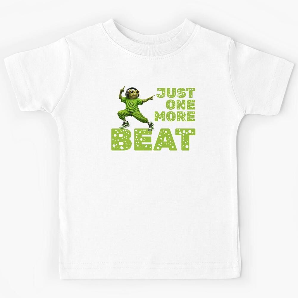 Just one more beat – Funny Techno Frog Design, Rave & EDM Festival Gift Kids T-Shirt 150