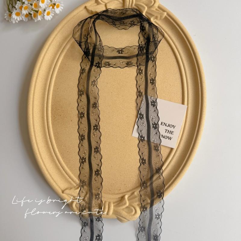 Women's Lace Belt Long Waistband in Black and White Waist Band for Woman Fashion Tie Up Lace Belt for Dress Jeans Decoration