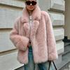 Autumn and winter medium and long artificial fur suit collar environmentally friendly fur fur coat fox fur women's coat