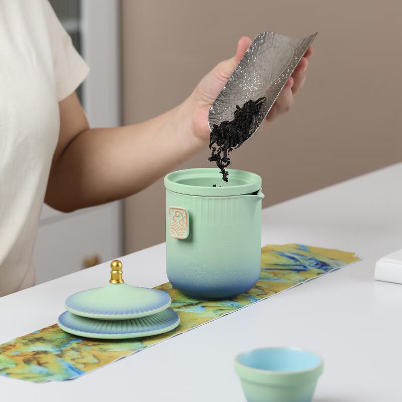 Stoneware Forbidden City Portable Travel Tea Set