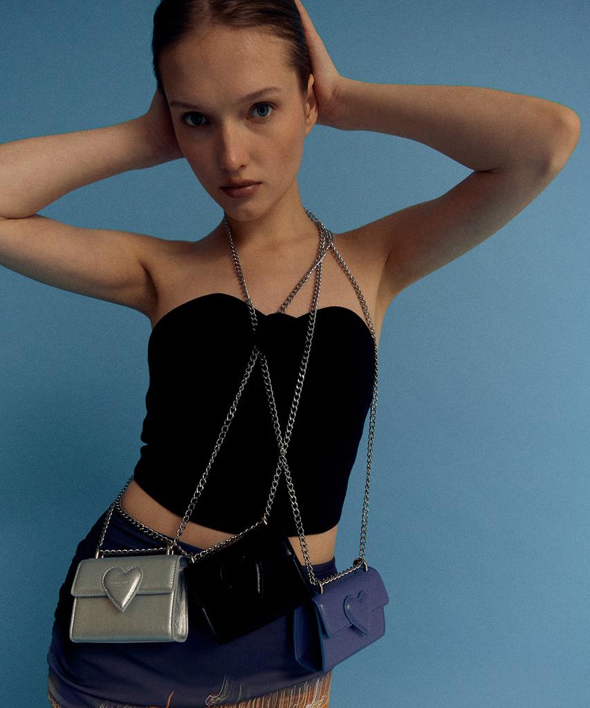 Christine Project Twist Heart Micro Bag(Blue Slush)