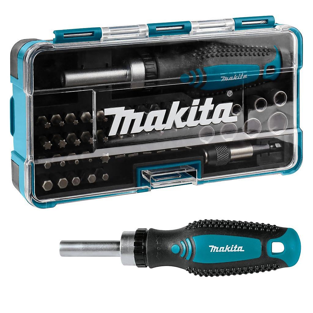 Makita Ratchet Screwdriver with 47-Piece Bit Set (Includes Case) B-36170 Interchangeable Magnetic Screwdriver