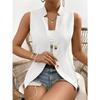Fashion V-Neck Sleeveless Cardigan Women Suit Shirt Vest V Neck Jacket Slim Fit Office Vests Casual Solid Color Female Tank Top Elegant Clothing