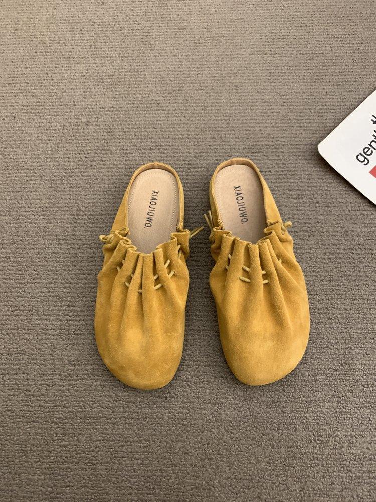 

Версия из мягкой кожи ~ женская обувь Neizeng Boken, полудышащая, осень и зима, новая ретро-мода, универсальная, с одной педалью, ленивая сумка, голова, дышащая 35