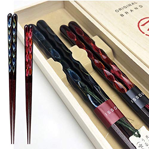 Yamaya Lackwaren Geschenkset, Paar Essstäbchen, Perfekt für Lunchboxen, Hergestellt in Japan (Blitz)