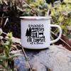 Sunset Forest Creek Creative Enamel Coffee Mugs Outdoor Travel Water Cups Camping Bonfire Party Beer Drink Milk Mug Best Gifts
