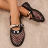 Net Flat Fashion Sandals New Summer Round Head Breathable Non-slip Line Button Mary Jane Fishnet Shoes Ladies Shoes