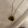 Natural Tiger Eye Stone Bag Grape Pendant Necklaces for Women Trendy Design Titanium Steel Sweater Chain Accessories