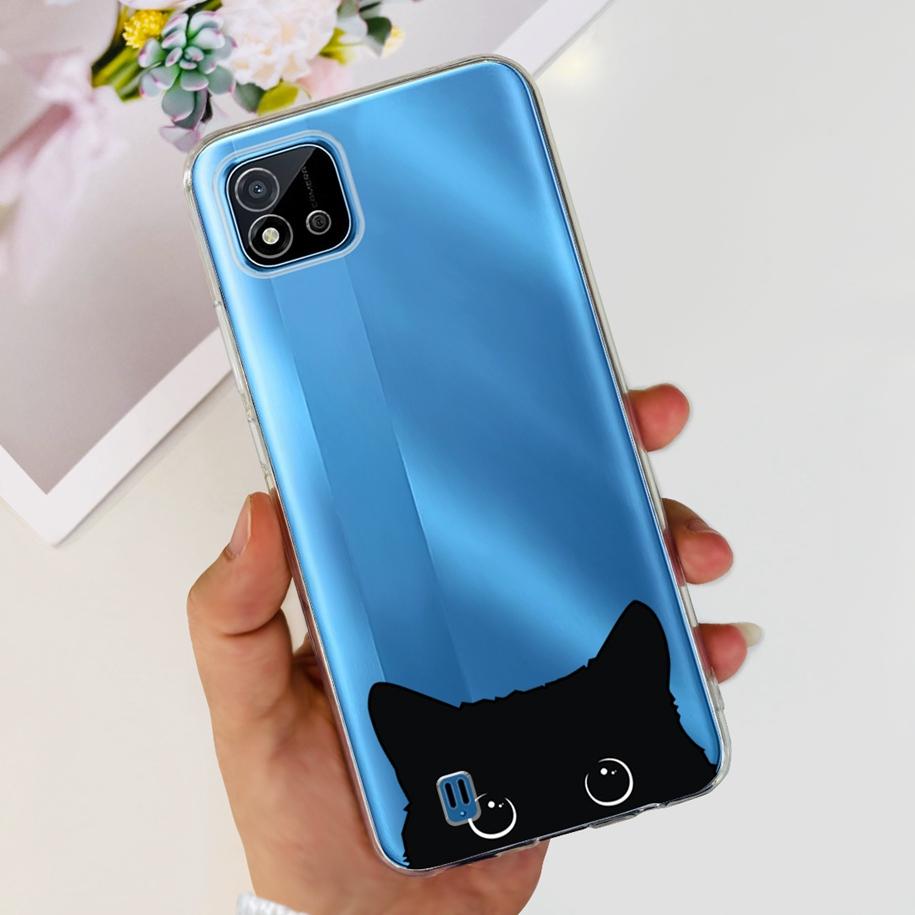 For Cover Realme C11 2021 Case Fashion Marble Love Heart Silicone Soft TPU Phone Back Cover For Realme C11 RMX2185 C20 C20A Capa