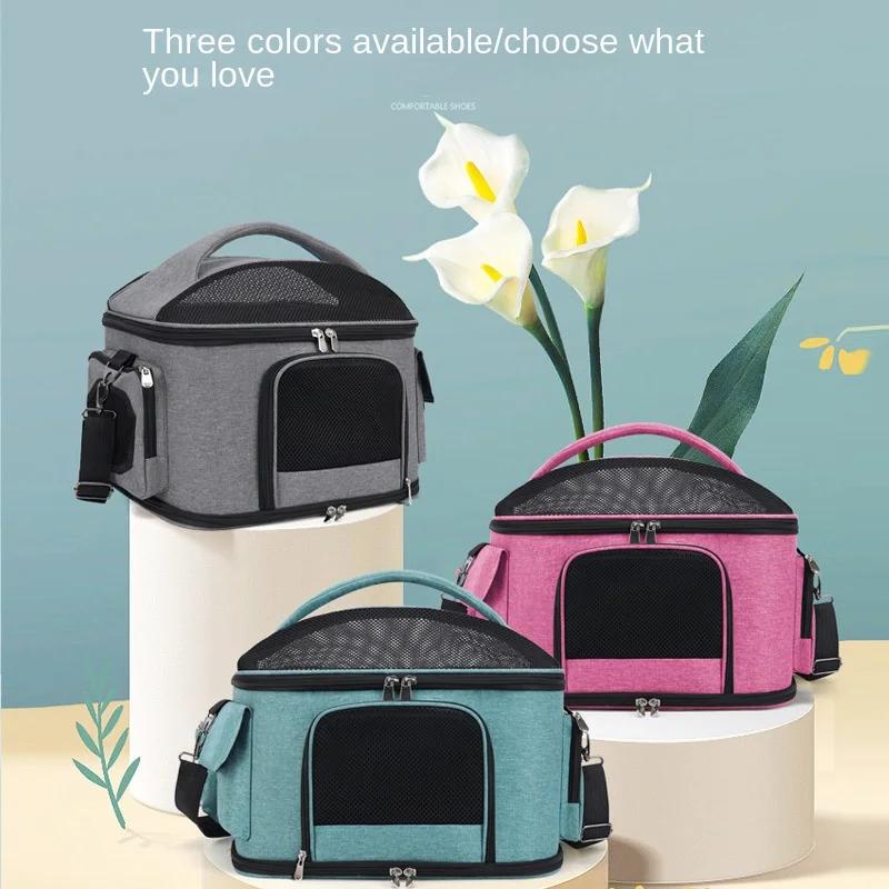 Portable Breathable Mesh Cats Dogs Shoulder Bag Cats Dogs Travel Bag Foldable Pet Carrier For Outdoor Travel Cat Dog Handbag