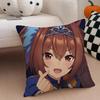 Cheerful  Anime UUmamusume Pretty Derby Cushion Cover Throw Pillow Cover Hidden Button Durable Polyester Chair Cushion