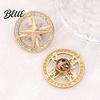 Daily Wear Accessories Vintage Rhinestone Star Compass Brooch, Men Women Alloy Brooch Lapel Pin, Badge Jewelry Accessory for Clothing Decor