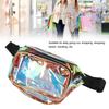 Transparent Iridescent Fanny Pack Shiny Waist Belt Bag with Zipper Waterproof PVC for Travel Party Running Hiking