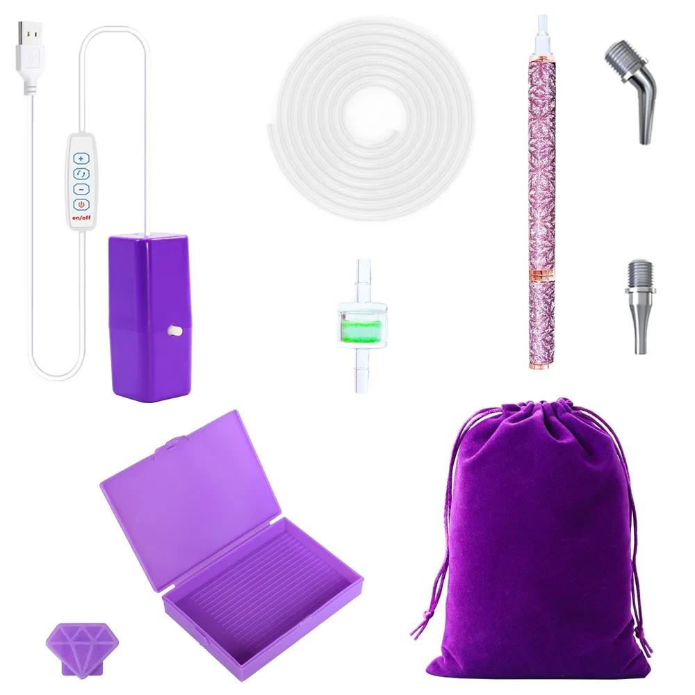 DIY Craft Vacuum Diamond Painting Pen Kits Long-lasting and Stable USB Cable Electric Diamond Suction Tool with Storage Bag