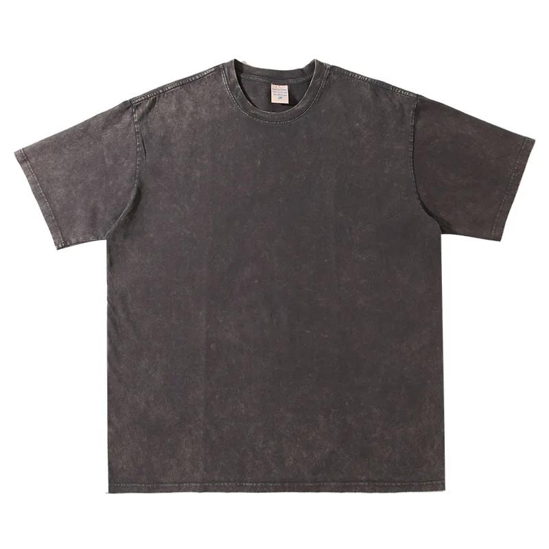 Hell Vinatge Washed Blank Tshirts Men Women Loose Cotton Short Sleeve Hip-hop Street T-shirts Top Tee Star