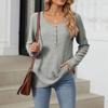 Women's Fashion Striped Loose Fit Casual Long Sleeve Button-Up T-Shirt Top