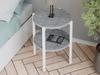 Stolik Nocny Okrągły Loft Z Półką 35X35X46 Cm Metalowy Biały