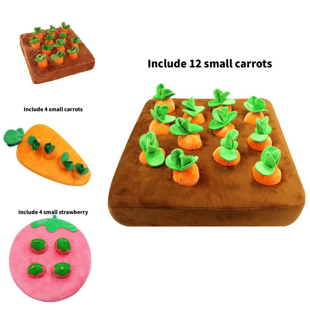 Soft Carrot Plush Toy For Early Education And Pet Chewing Play