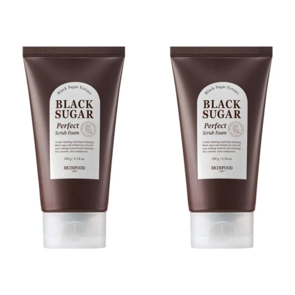 SKINFOOD Black Sugar Perfect Scrub Foam 180g*1Pc/2Pcs/3Pcs/4Pcs
