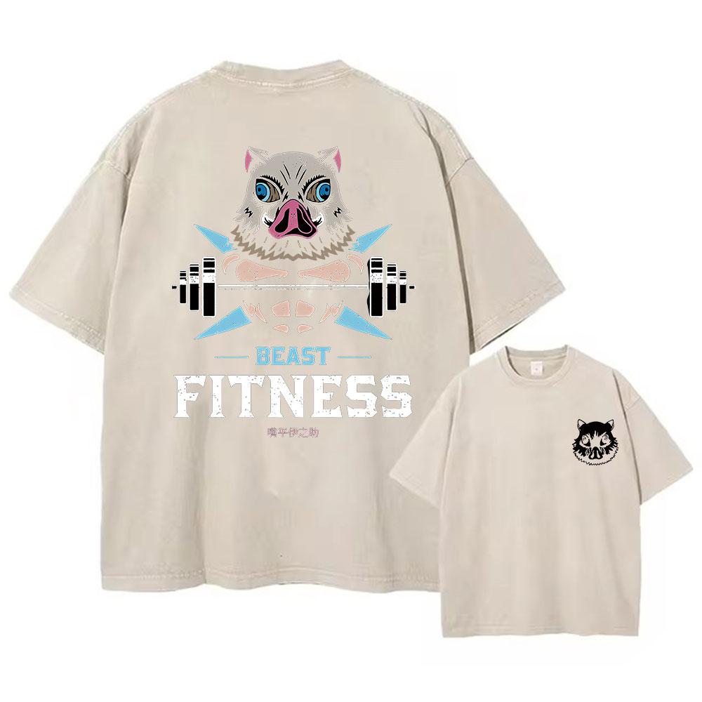 Unisex Anime Acid Washed Tshirts 100% Cotton Retro Harajuku Style Printed Wash Tshirts Oversize Sports And Leisure Hip Hop
