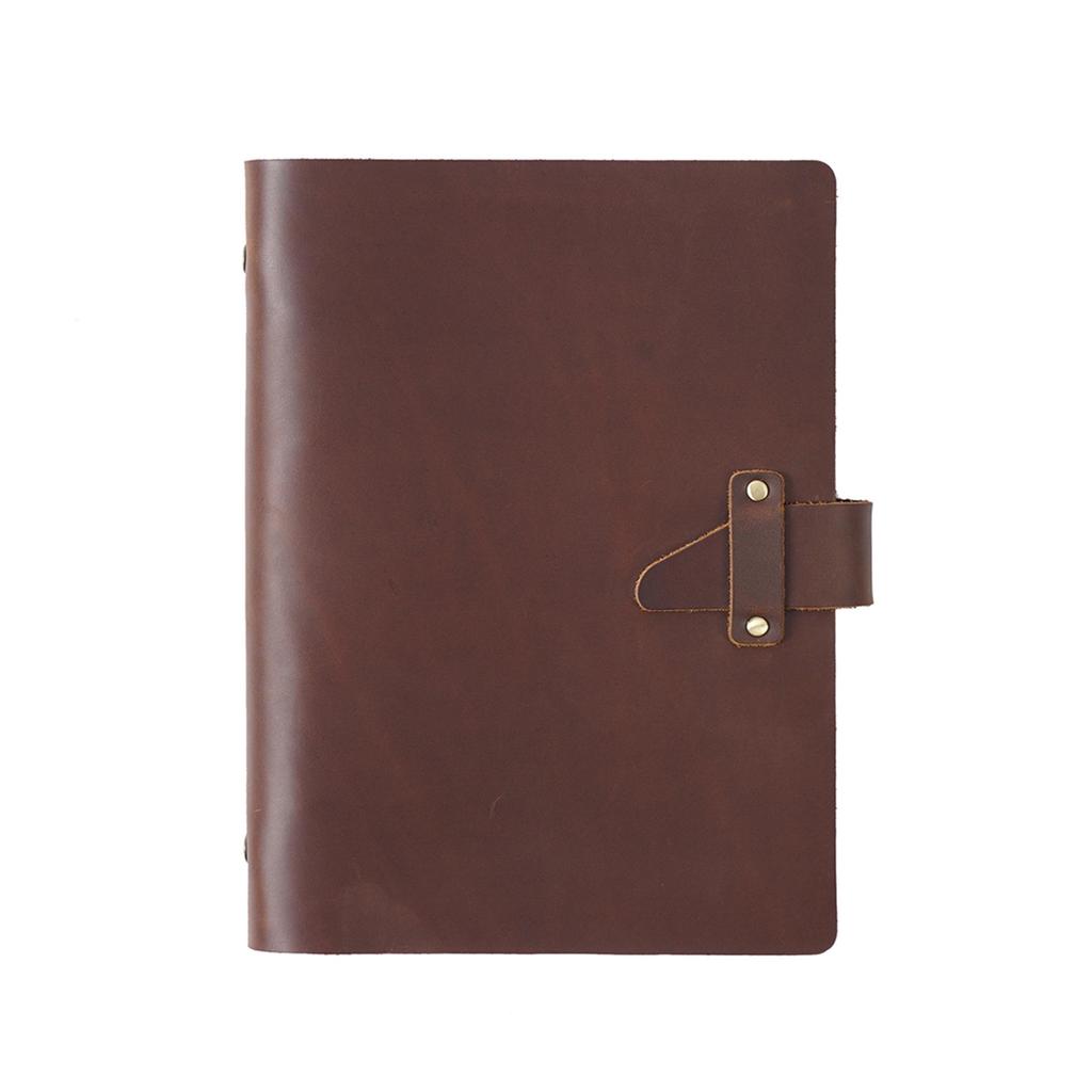 Genuine Leather A5 Business Planner Binder - Retro Style