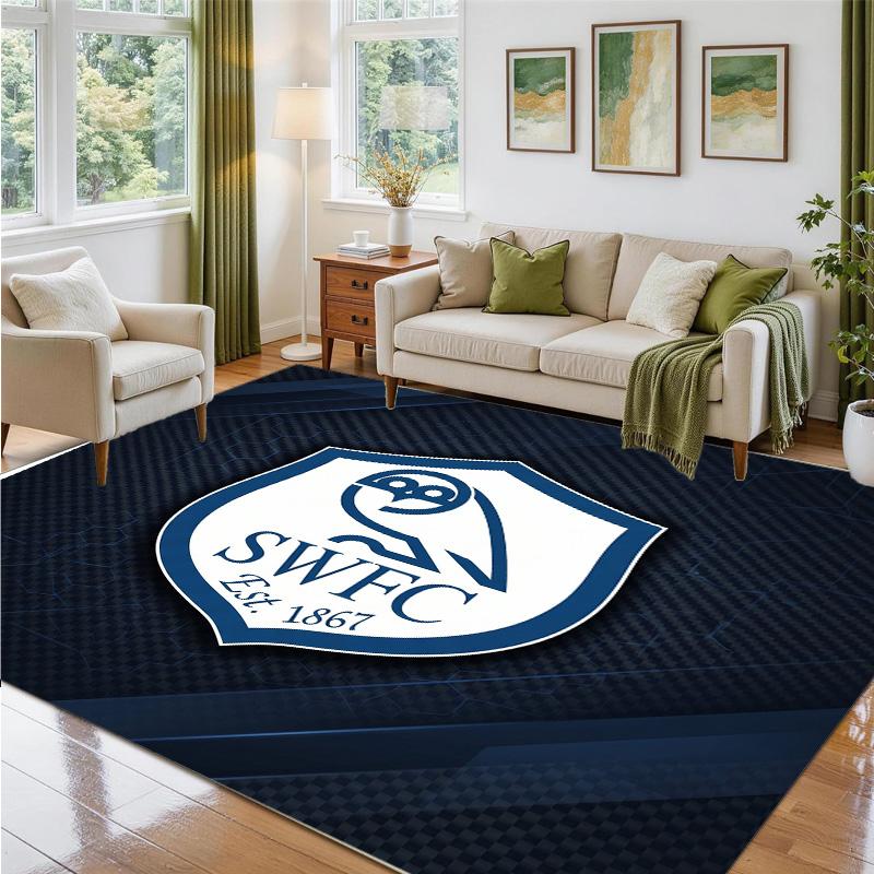 Sheffield Wednesday Design Crystal Velvet Rug Soft Decorative Mat for Bedroom Entrance