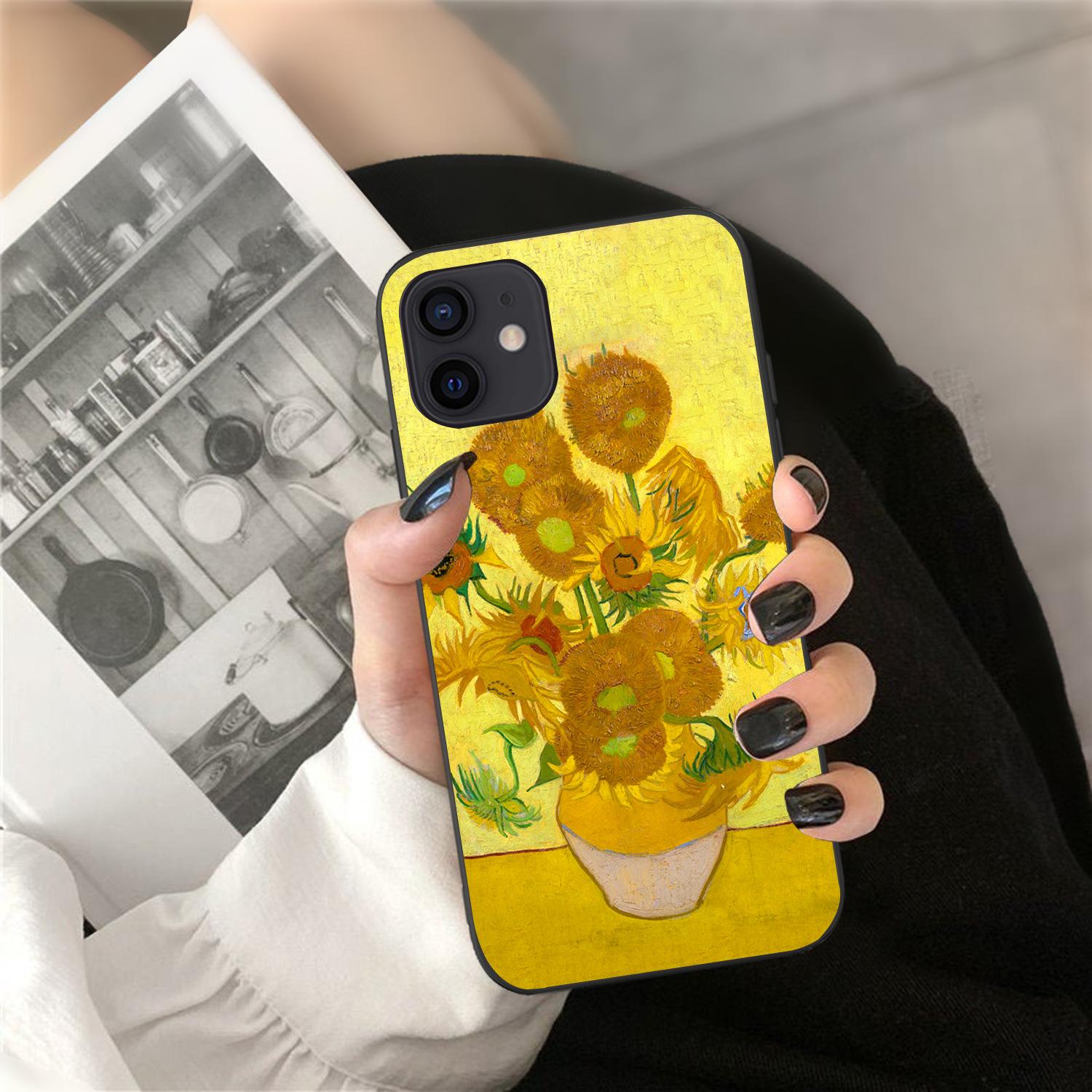 

Подходит для iPhone16 Чехол для мобильного телефона Новый чехол для мобильного телефона с изображением масляной живописи в стиле Ван Гога Чехол для Art VanGogh iPhone13