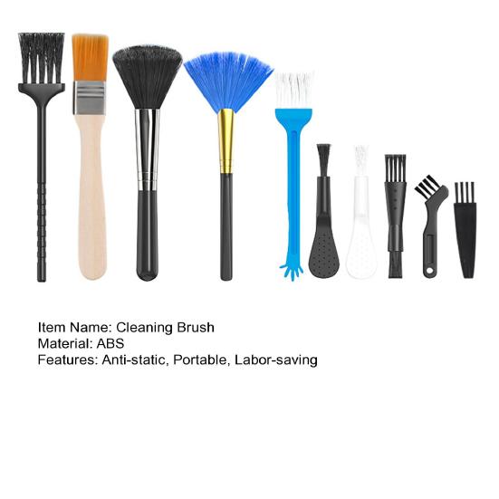 10Pcs/Set Keyboard Cleaning Multifunctional Soft Bristles Brushes Anti-static Computer Keyboard Gap Dust Cleaning