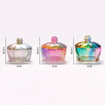 Nail Art Brushing Washing  Cup Glass Cup With Lid Bowl Manicure Equipment