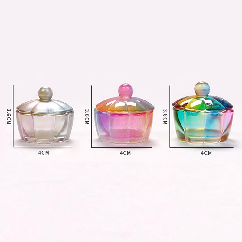 Nail Art Brushing Washing Cup Glass Cup With Lid Bowl Manicure Equipment