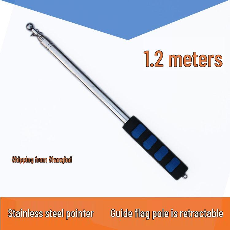 Telescopic Stainless Steel Flagpole - Available In 1.2m, 1.6m, and 2m for Tour Guides