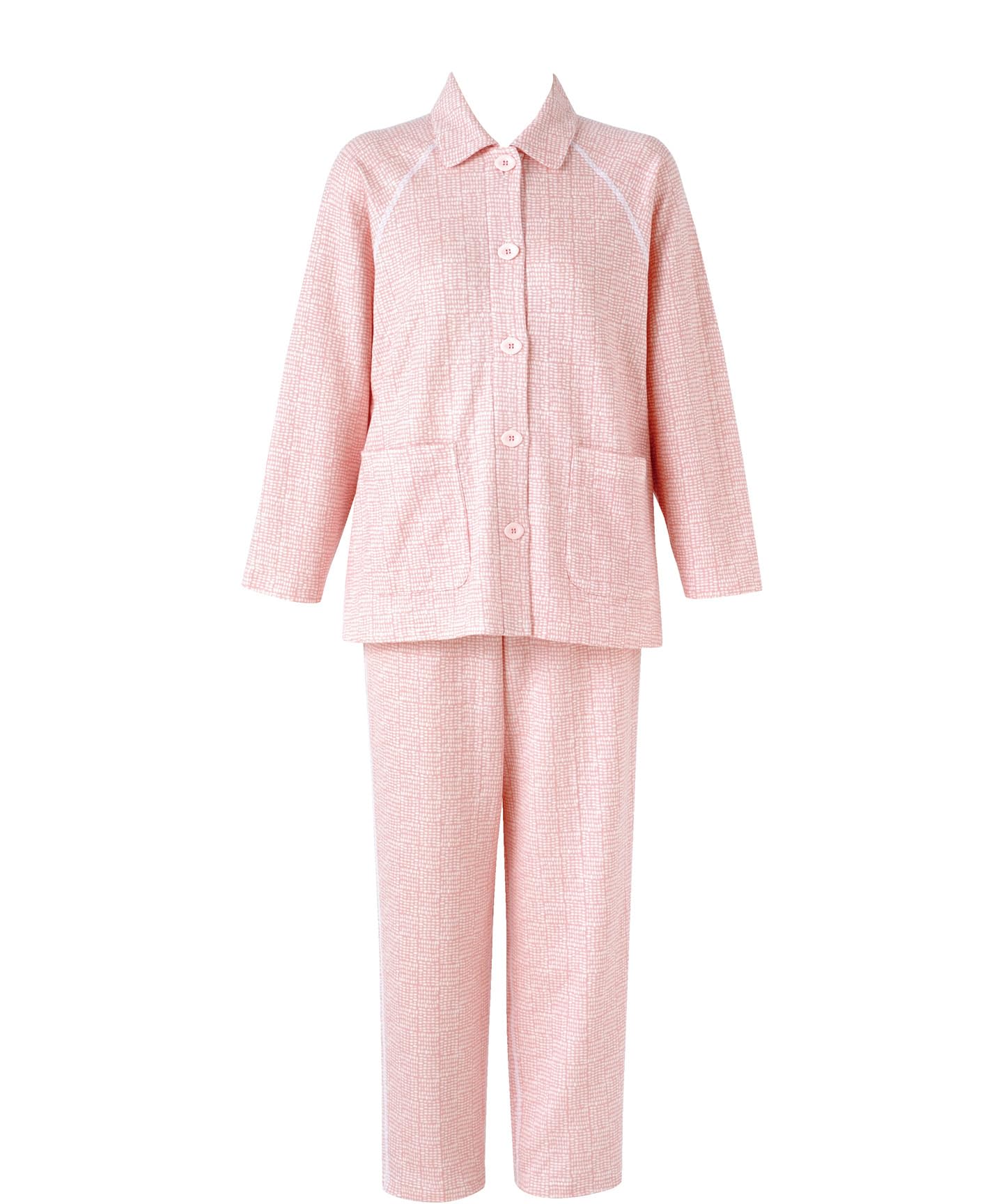 

RakurakuPartner Pajamas Long Sleeve and Quilted Knit Easy Fastening and Top and Bottom DNL381 PI SP (Raku-Raku Partner) [Wacoal] Pants, Material,