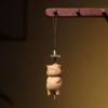 Beech Wood Carved Kitten Pendant - Cute Hanging Ornament & Creative Wooden Accessory