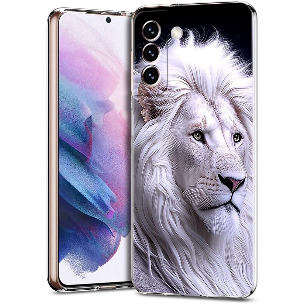 The Lion Phone Case for Samsung Galaxy S24 S23 S22 S20 S21 FE Ultra S24 S23 S10 S10E S9 S8 Plus 5G Transparent Shell Capas Bags
