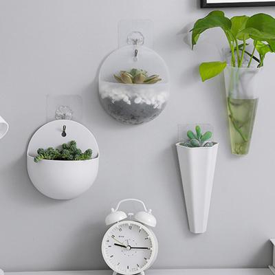 Hanging Flowerpot Eco-friendly Punch-free Plastic Hydroponic Wall Plant Vase for Garden
