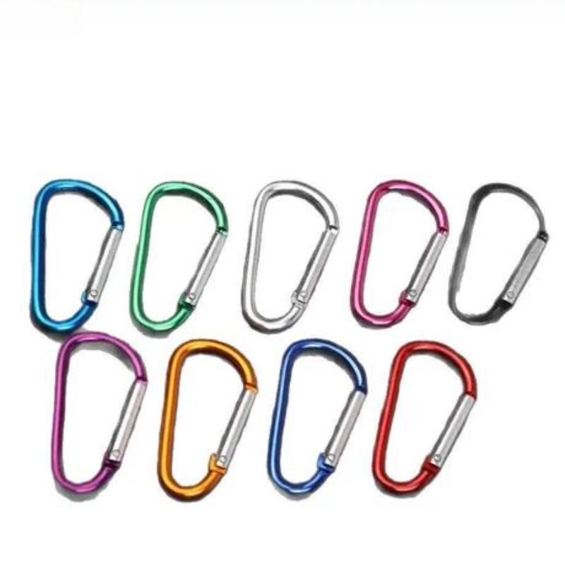 

Красочный брелок-карабин, алюминиевая D-образная пряжка, пружинный карабин, карабин, зажим, брелки, инструмент для повседневного использования на открытом воздухе, для кемпинга