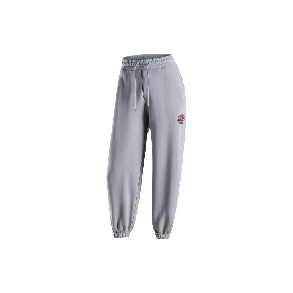 Jordan Logo Lace Up Elastic Cuff Fleece Lined Sweatpants Knitted Sweatpants Women's Floating Lime FZ6451-046