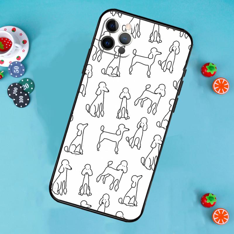Poodle Dog Cartoon Phone Case For iPhone 17 Air 16 15 14 13 12 11 Pro Max 12 13 Mini 15 16 Plus 16e Cover Funda