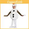 Encantador Fantasia de Cosplay de Boneco de Neve Olaf Congelado Para Crianças Halloween Vestir-se