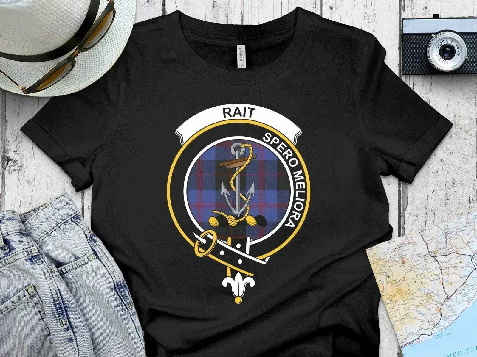 Rait Scottish Clan Crest Tartan T-Shirt Sweatshirt 3XL