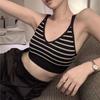 Camisole Bra One-Piece Padded Anti-Slip Versatile Student Solid Color Stripe Small Sling Camisole Underwear