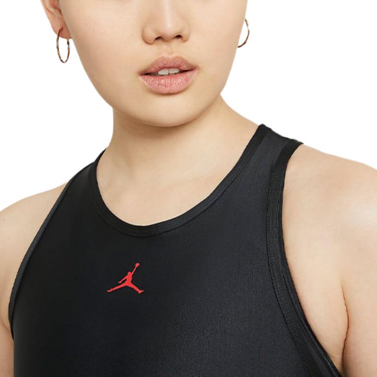 Jordan ESSENTIAL Tank Tops Women's Black Crew Neck Moderate Racerback DD0284-010