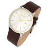 Montre homme - Malik - Cuir marron - Boîtier rond 41 mm doré - Étanchéité 5 ATM