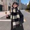 New Korean Style Classic Plaid Scarf for Women In Autumn and Winter Thickened and Warm  Versatile Shawl for Students To Wear As A Scarf