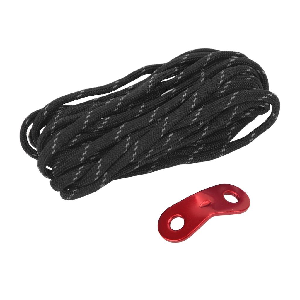 Cuerda Reflectante para Tienda de Campaña, Cuerda Gruesa a Prueba de Viento para Camping con Hebilla de Cuerda de Viento de Aleación de Aluminio